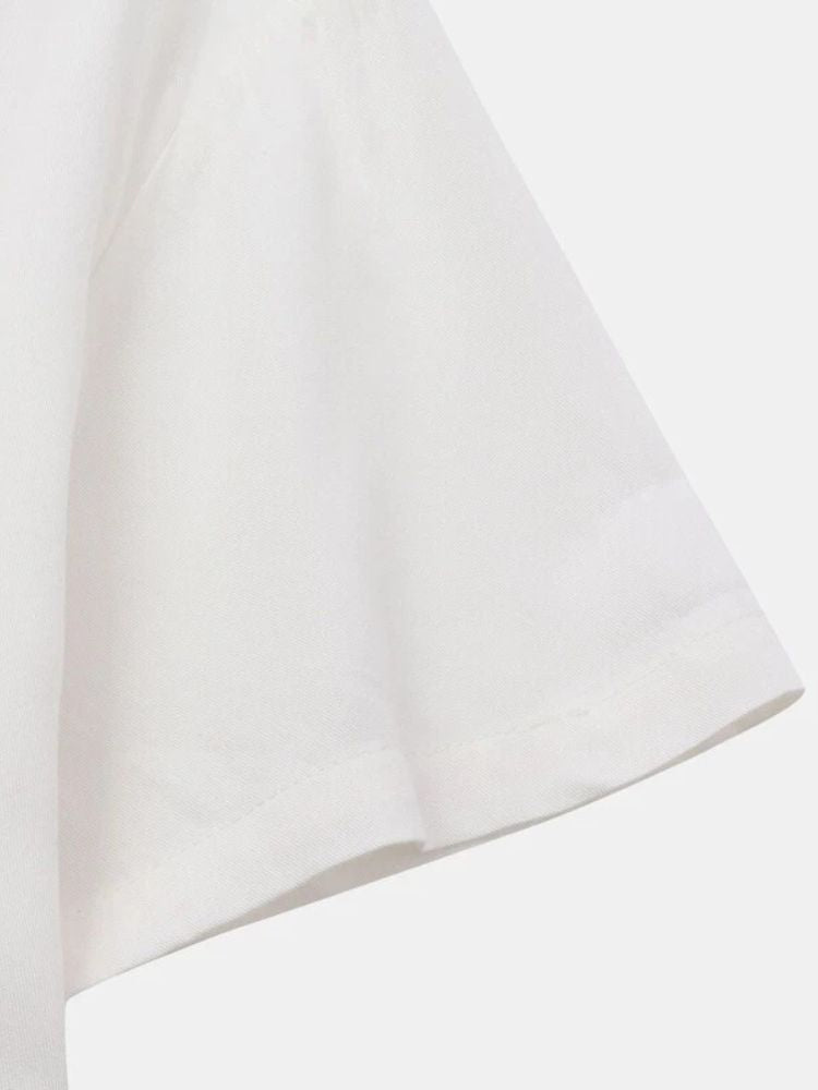 Plain White Casual Cotton Shirt for Men