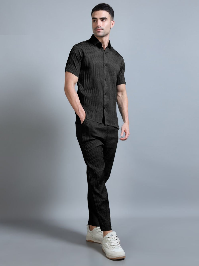 Men’s black cord set side view