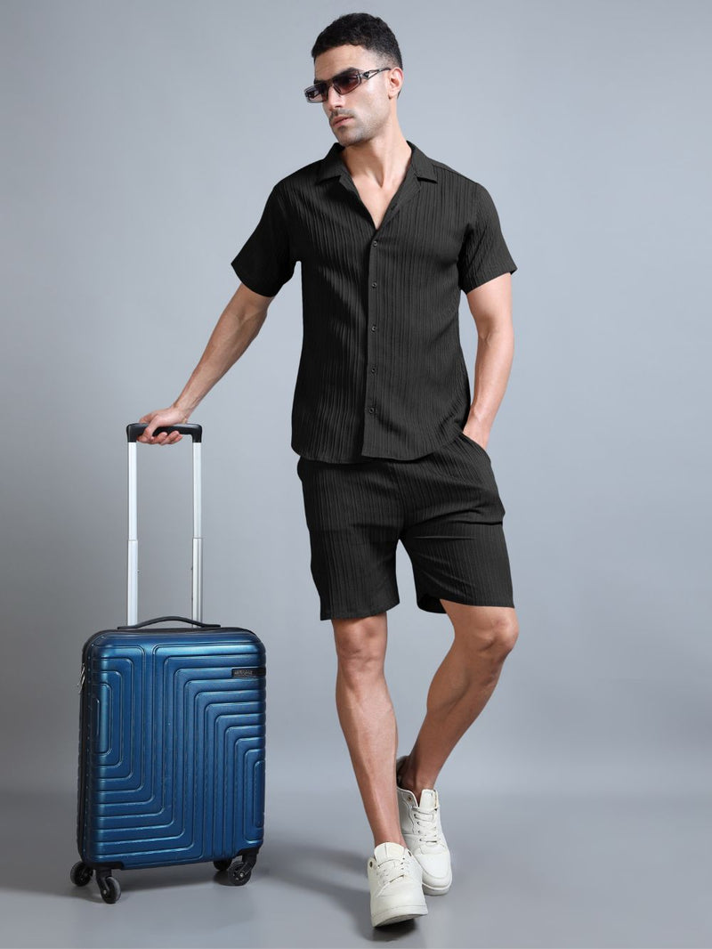 Men’s black matching co-ord set, Lunar Eclipse collection