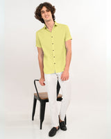 Men’s lime green casual shirt side view