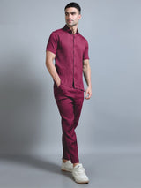 Model styling Wine Red Textured Cord Set