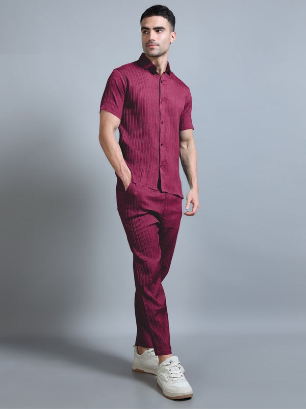 Model styling Wine Red Textured Cord Set