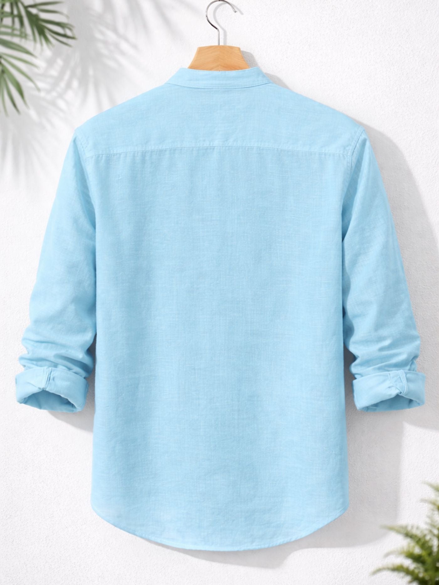 Modern tailored light blue shirt for warm weather