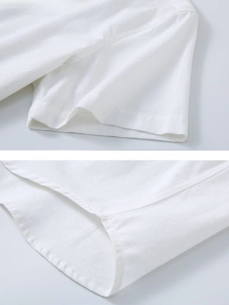 WHITE PLAIN COTTON MEN SHIRT