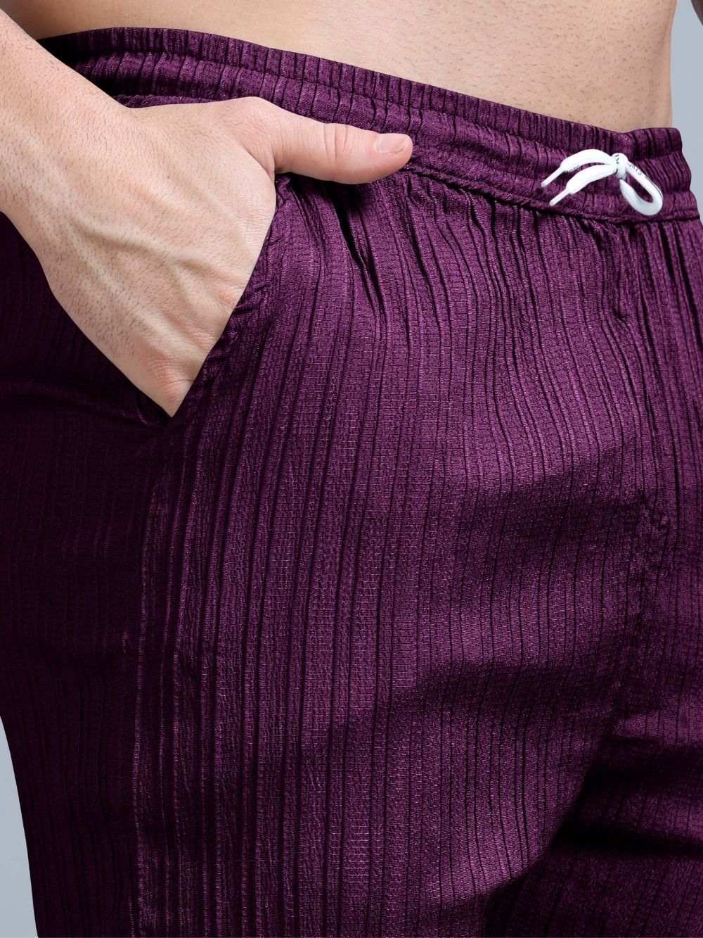 Plum Purple Cord Pants with drawstring