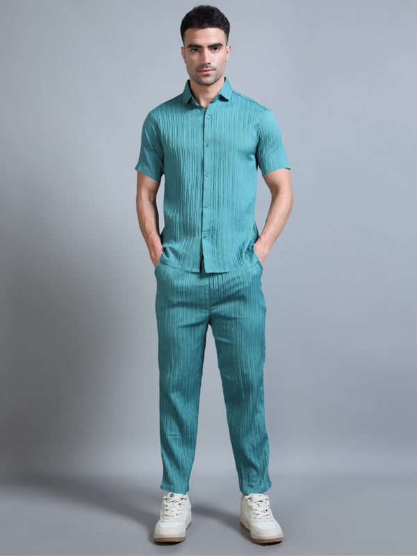 Plus-size men’s teal green cord set up to 5XL