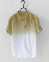 Sand beige ombre shirt in breathable all-season PC fabric – Earth tone style

