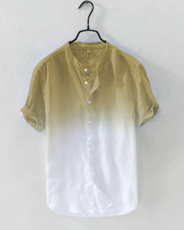 Sand beige ombre shirt in breathable all-season PC fabric – Earth tone style


