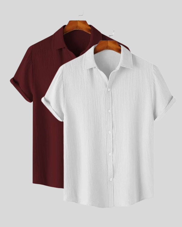 Snow & Shiraz shirt combo – breathable cotton shirts for summer