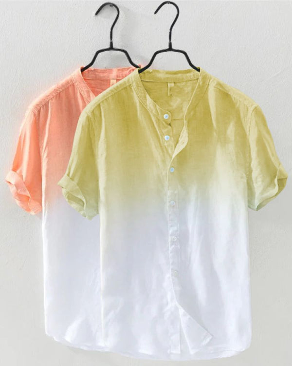 “Sunset Sorbet ombre shirt combo for men – peach and yellow gradient shirts”


