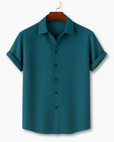 Emerald Blue Textured Shirt