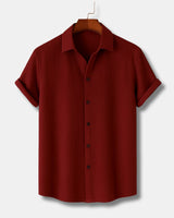 Textured Red Shirt For Men