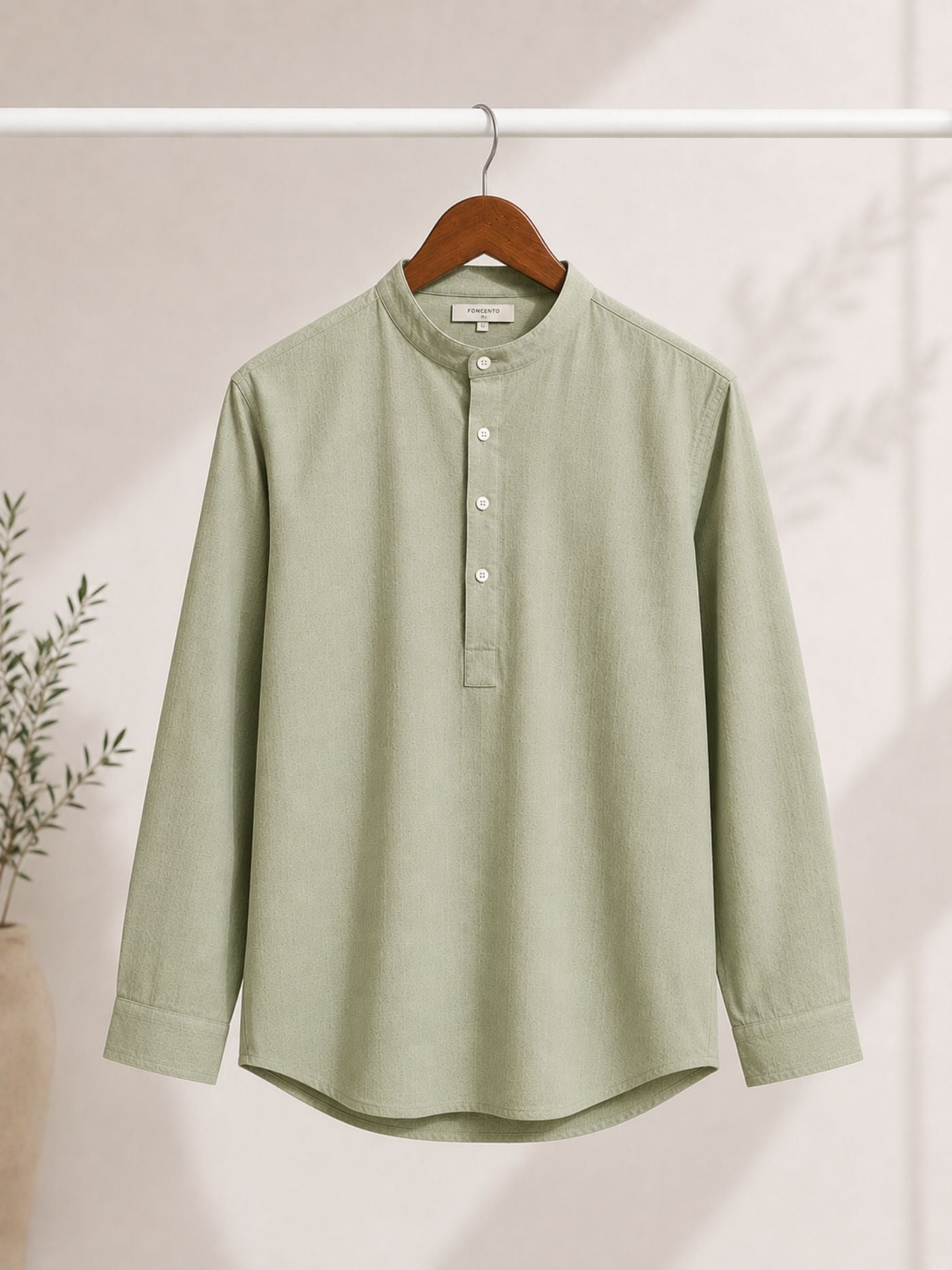 Textured Sage Green Premium Shirt
