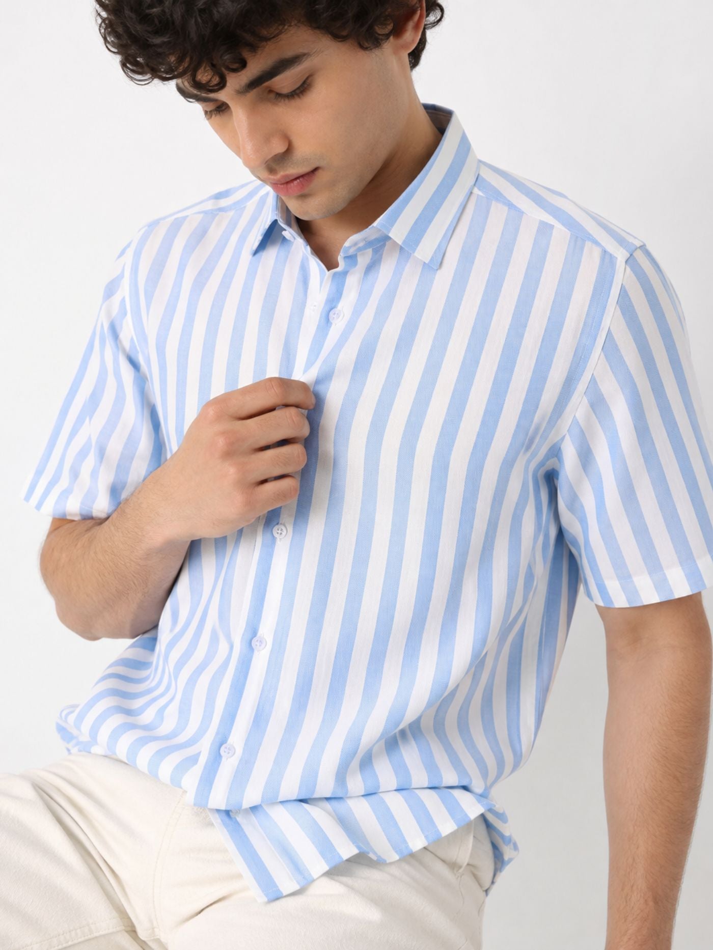 The Arlo Premium Stripe Shirt – Sky Blue