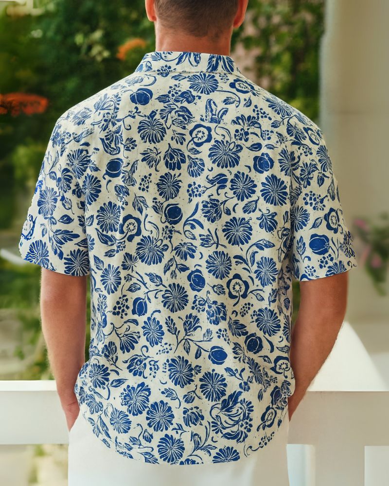  blue floral shirt