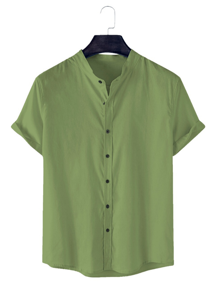 LIME GREEN RAYON COTTON MEN SHIRT